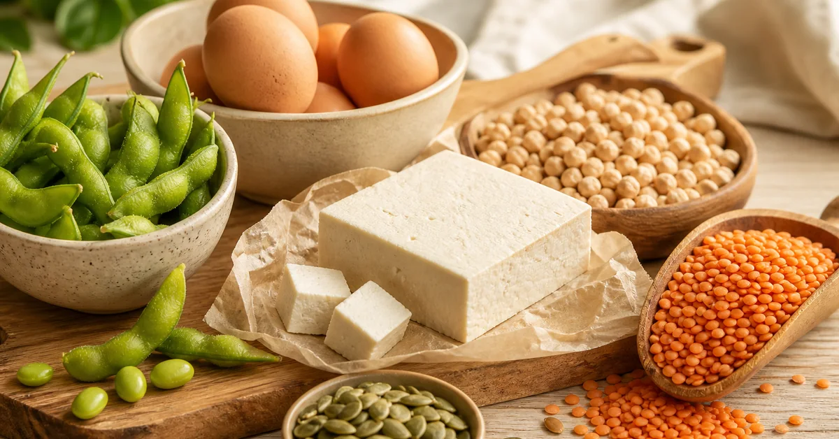 Proteinreiche Lebensmittel: Hülsenfrüchte, Eier, Quark